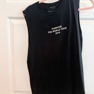 Black 'Purpose The World Tour 2016' Muscle Tee